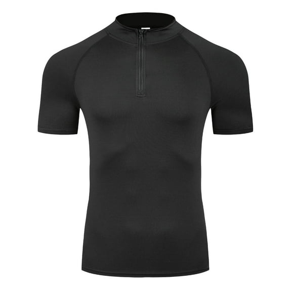Rvwovn Men's Cycling Jersey Shirt - Moisture Wicking Quick Dry Bike Top, Short Sleeve Quarter-Zip