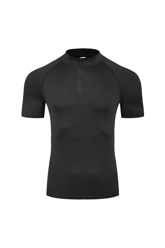 Men's Cycling Jersey Shirt - Moisture Wicking Quick Dry Bike Top, Short Sleeve Quarter-Zip