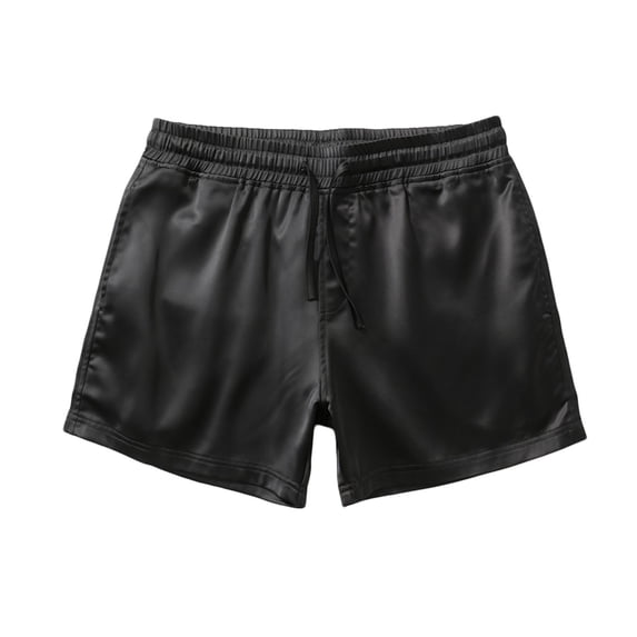 Rvwovn Men's Elastic Waist Satin Silky Boxers - 3 Inch Drawstring Casual Lounge Pajama Shorts