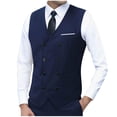 thumbnail image 1 of Rvwovn Men's Slim-Fit Double-Breasted Suit Vest Stylish Formal Business Waistcoat for Prom Wedding, 1 of 3