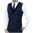 thumbnail image 1 of Rvwovn Men's Slim-Fit Double-Breasted Suit Vest Stylish Formal Business Waistcoat for Prom Wedding, 1 of 3