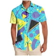thumbnail image 1 of Rvwovn Men's Funny Graphic Shirts - Short Sleeve Button-Down Tee Tops for Summer, Beach and Holiday, 1 of 6