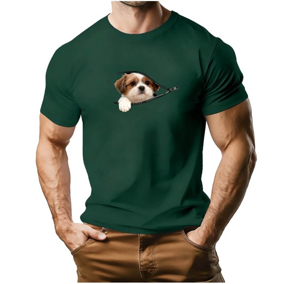 Rvwovn Men's Funny Graphic T-Shirt - Short Sleeve Crewneck Casual Slim Fit Everyday Tee