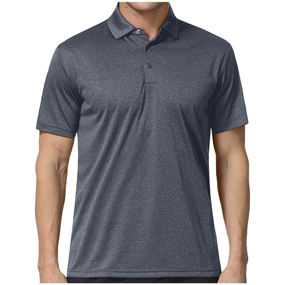 Rvwovn Men's Golf Shirt, Short Sleeve Collared Quick Dry, Classic 3-Button Athletic & Casual Wear