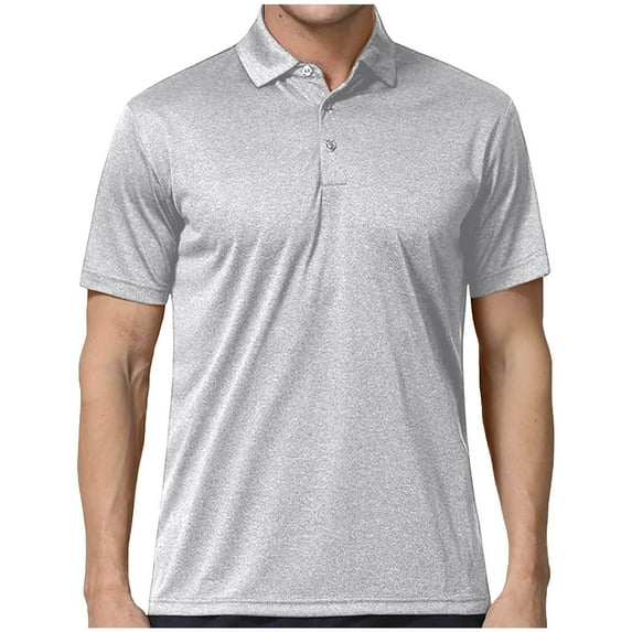 Rvwovn Men's Golf Shirt, Short Sleeve Collared Quick Dry, Classic 3-Button Athletic & Casual Wear
