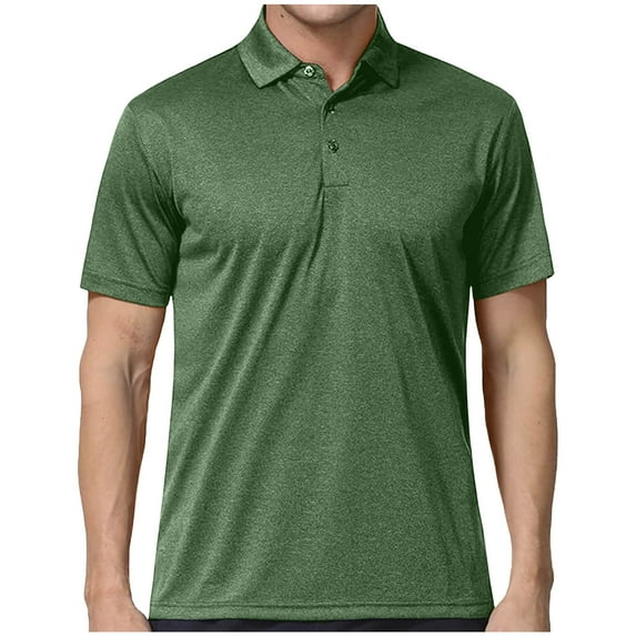 Rvwovn Men's Golf Shirt, Short Sleeve Collared Quick Dry, Classic 3-Button Athletic & Casual Wear