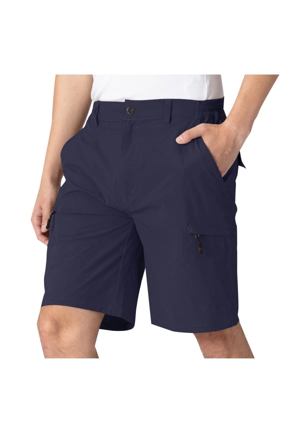 Men's Hiking Cargo Shorts - Lightweight Outdoor Fishing Camping Casual Shorts with Zipper Pockets