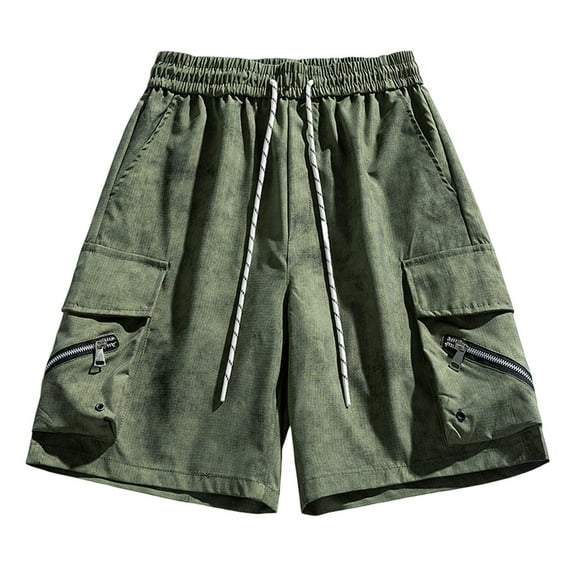 Rvwovn Men's Lightweight Casual Shorts - Summer Vacation Loose Fit Elastic Waist Shorts with Drawstring