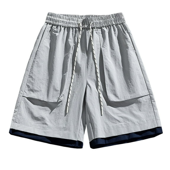 Rvwovn Men's Lightweight Casual Shorts - Summer Vacation Loose Fit Elastic Waist Shorts with Drawstring