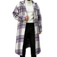 thumbnail image 1 of Rvwovn Men's Long Plaid Button Down Shacket Casual Flannel Shirt Jacket Fall Winter Outerwear, 1 of 5