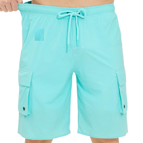 Rvwovn Men's Loose Fit Swim Trunks with Cargo Pockets, Quick Dry Beach Swimwear Bathing Suits
