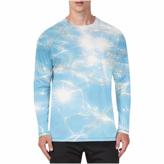Rvwovn Men's Moisture Wicking Abstract Paint Long Sleeve Top, Breathable Workout Gym Running Raglan Shirt
