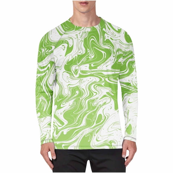Rvwovn Men's Moisture Wicking Abstract Paint Long Sleeve Top, Breathable Workout Gym Running Raglan Shirt