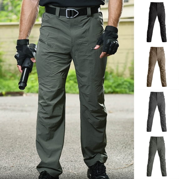 Rvwovn Men's Outdoor Tactical Pants - Multi Pockets Lightweight Cargo Pants for Hiking, Fishing & Work