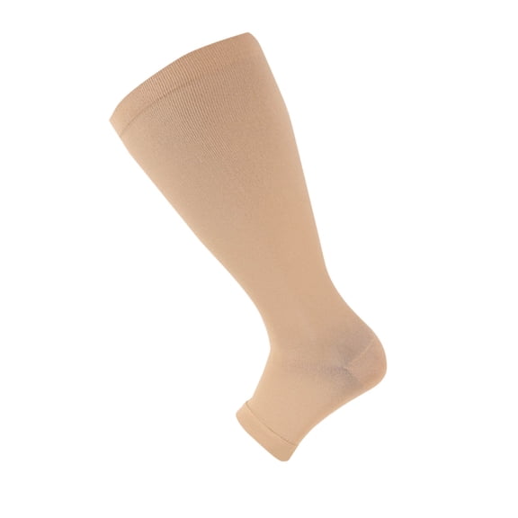 Rvwovn Men's Plus Size Open-Toe Compression Socks – Knee-High Nylon Socks for Running, Gym, Nursing & All-Day Wear