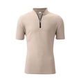 thumbnail image 1 of Rvwovn Men's Quarter-Zip Sweater, Short Sleeve Waffle Textured Knit Lightweight for Casual & Golf Wear, 1 of 5