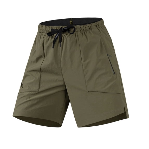 Rvwovn Men's Quick Dry Athletic Shorts with Zipper Pockets - Lightweight Running & Breathable Workout Shorts
