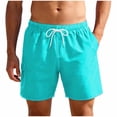 thumbnail image 1 of Rvwovn Men's Quick Dry Swim Trunks with Mesh Liner, Drawstring Waist Side Pocket Beach Shorts, 1 of 7
