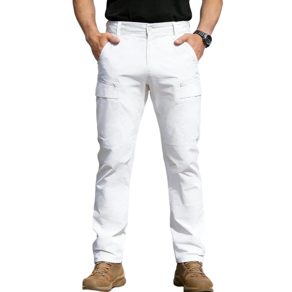 Rvwovn Men's Quick-Dry Tactical Pants, Lightweight Cargo Slim Fit Pants for Outdoor Work & Hiking