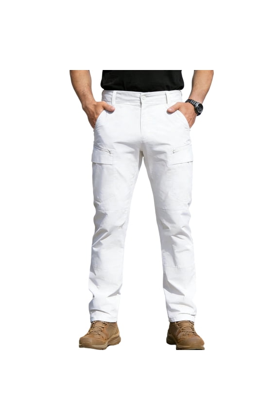 Men's Quick-Dry Tactical Pants, Lightweight Cargo Slim Fit Pants for Outdoor Work & Hiking