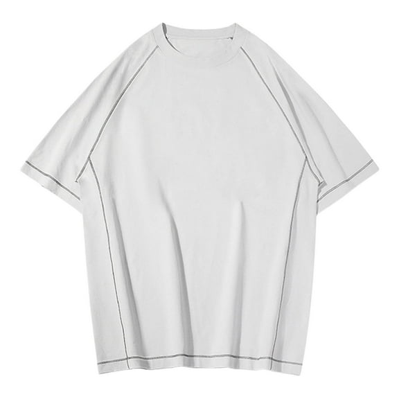 Rvwovn Men's Raglan Short Sleeve Tee - Crew Neck Exposed Seams Streetwear T-Shirts for Casual Wear
