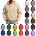 thumbnail image 1 of Rvwovn Men's Relaxed Fit Hooded Sweatshirt - Classic Pullover Drawstring Hoodie, Spring Fall Casual Sportswear, 1 of 8