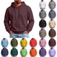 thumbnail image 1 of Rvwovn Men's Relaxed Fit Hooded Sweatshirt - Classic Pullover Drawstring Hoodie, Spring Fall Casual Sportswear, 1 of 8