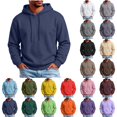 thumbnail image 1 of Rvwovn Men's Relaxed Fit Hooded Sweatshirt - Classic Pullover Drawstring Hoodie, Spring Fall Casual Sportswear, 1 of 8