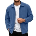 thumbnail image 1 of Rvwovn Men's Ribbed Trucker Jacket Full Zip Lapel Collar Corduroy Fall Outerwear for Daily Wear, 1 of 6