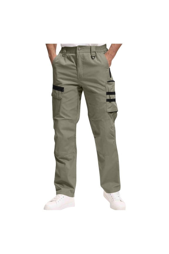 Men's Ripstop Cargo Pants, Zipper Pockets Padded Knee for Hiking, Work & Outdoor Activities