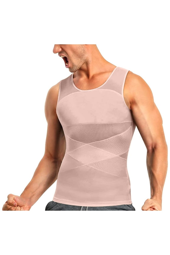 Men's Shapewear High Elastic Corset Waist Sleeveless Corset Crewneck
