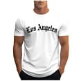 thumbnail image 1 of Rvwovn Men's Short Sleeve Graphic T-Shirt - Letter Print Crew Neck Casual Summer Streetwear Tee, 1 of 5