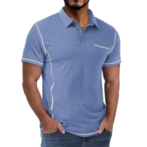 Rvwovn Men's Short Sleeve Henley Shirts - Lightweight Collared Button Golf Casual Summer Tops