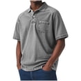 thumbnail image 1 of Rvwovn Men's Short Sleeve Henley T-Shirt, Acid-Washed Distressed Casual Collared Top with Pockets, 1 of 6