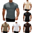thumbnail image 1 of Rvwovn Men's Short Sleeve Mock Neck T-Shirts - Solid Basic Summer Pullover Tees, 1 of 9