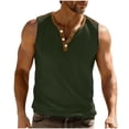 thumbnail image 1 of Rvwovn Men's Henley Button Tank Tops Slim Fit Muscle Casual Athletic Shirts for Gym Outdoor Beach, 1 of 7