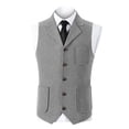 thumbnail image 1 of Rvwovn Men's Solid Color Sleeveless Collar With Multiple Pockets Comfortable And Breathable Shirt, 1 of 5
