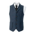 thumbnail image 1 of Rvwovn Men's Solid Color Sleeveless Collar With Multiple Pockets Comfortable And Breathable Shirt, 1 of 5