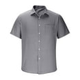 thumbnail image 1 of Rvwovn Men's Striped Dress Shirts Short Sleeve Regular Fit Button-Down Tops for Casual Business, 1 of 6