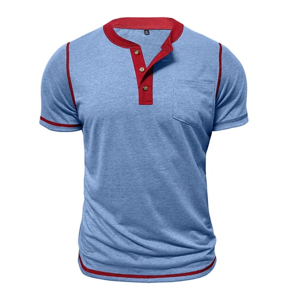 Rvwovn Men's Summer Henley T-Shirt - Cotton Blend Short Sleeve Lightweight Casual Basic Tee