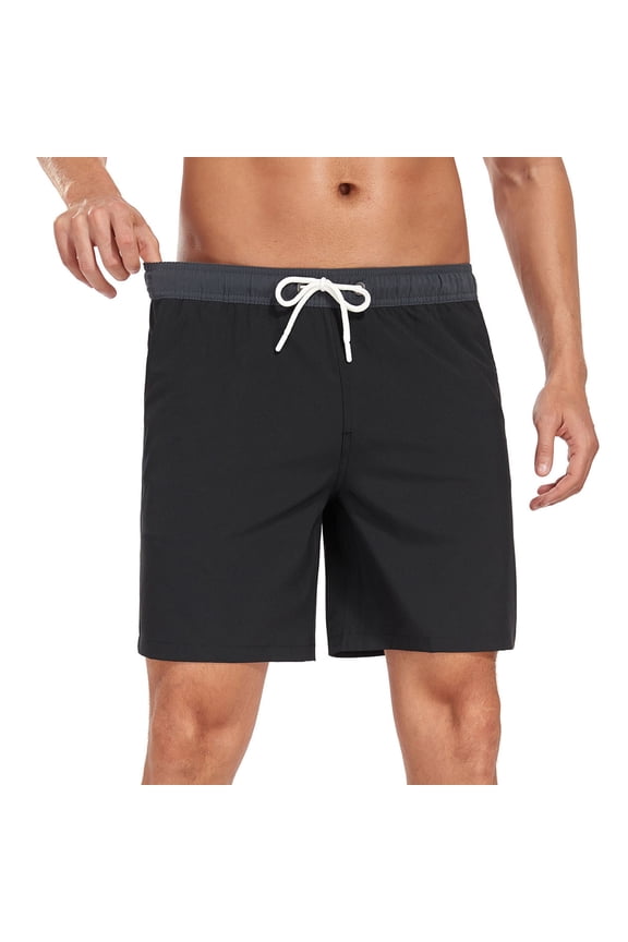 Men's Swim Trunks, Quick Dry Beach Swimwear Bathing Suit Shorts with Elastic Drawstring Waist