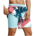 thumbnail image 1 of Rvwovn Men's Swim Trunks with Compression Liner - Tropical Print Elastic Waist for Beach Board, 1 of 5