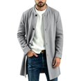 Rvwovn Men's Trench Jacket Button Down Long Sleeve Mid-Length Outerwear ...