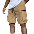 thumbnail image 1 of Rvwovn Men's Twill Cargo Shorts - Classic Chino Drawstring Casual Shorts with Zipper Pockets, 1 of 5