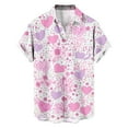 thumbnail image 1 of Rvwovn Men's Valentine's Day Button Down Shirt - Love Heart Print Holiday Casual Top, 1 of 6