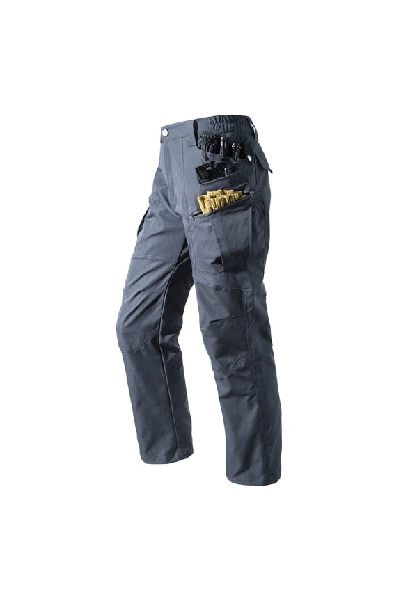 Men's Waterproof Windproof Cargo Pants, Tool Pockets & Knee Padded, Hiking Work Outdoor Trousers