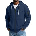 thumbnail image 1 of Rvwovn Men's Zip Up Hooded Jacket Utility Multi-Pocket Casual Fall Winter Outerwear Sizes S-3X, 1 of 8