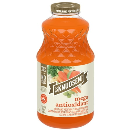 R.W. Knudsen Simply Nutritious Mega Antioxidant Juice Blend, 100% Juice, 32 oz, Glass Bottle, Shelf-Stable