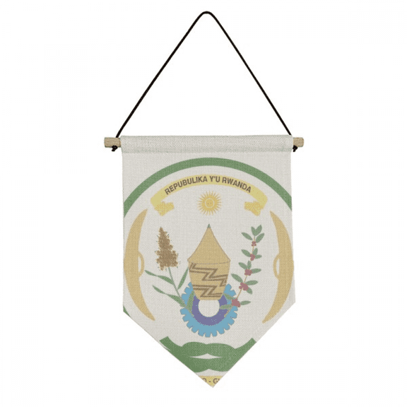 Rwanda Africa National Emblem Canvas Flag Hanging Wall Art Decor Banner
