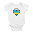 thumbnail image 1 of Rwanda Flag Heart Love Cute Baby Bodysuit Clothes, 1 of 5